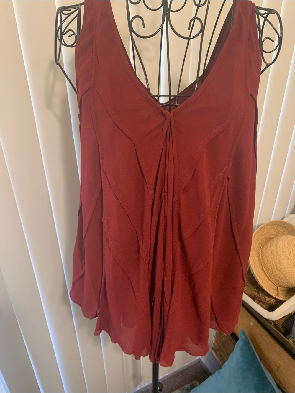Max Studio Burgundy Sleeveless Tank Top